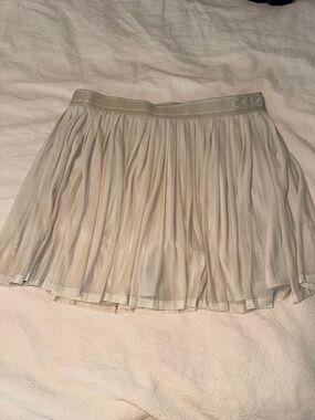 Pale Beige Pleated Chiffon Mini Skort